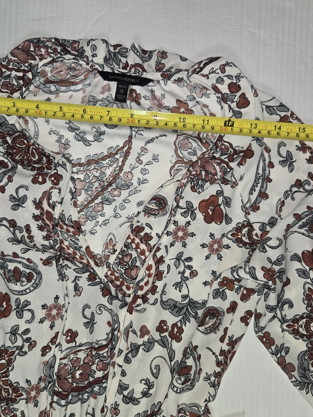 Banana Republic Ivory Dress with Rust Paisley Print - Picture 4 of 11